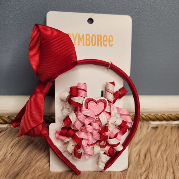 NWT Gymboree Girls 3-Piece Hair Set - Mini Valentine - Picture 1 of 3